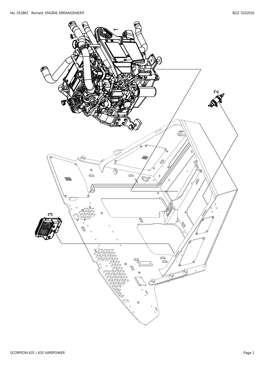 no 052865 remark engine arrangement