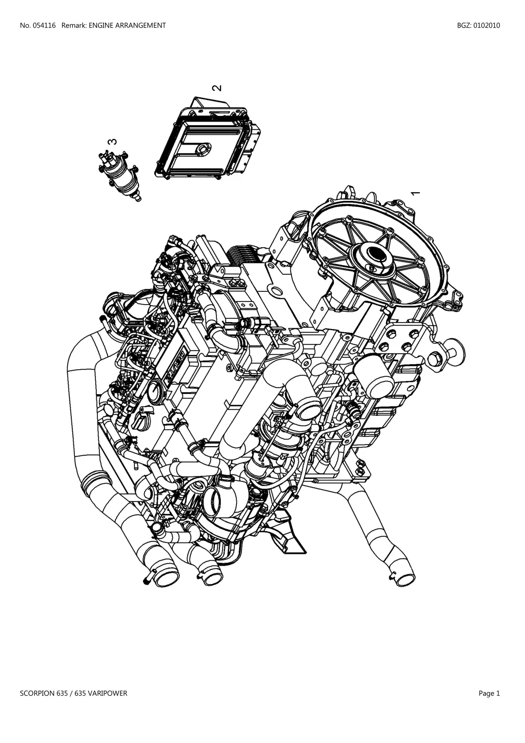 no 054116 remark engine arrangement