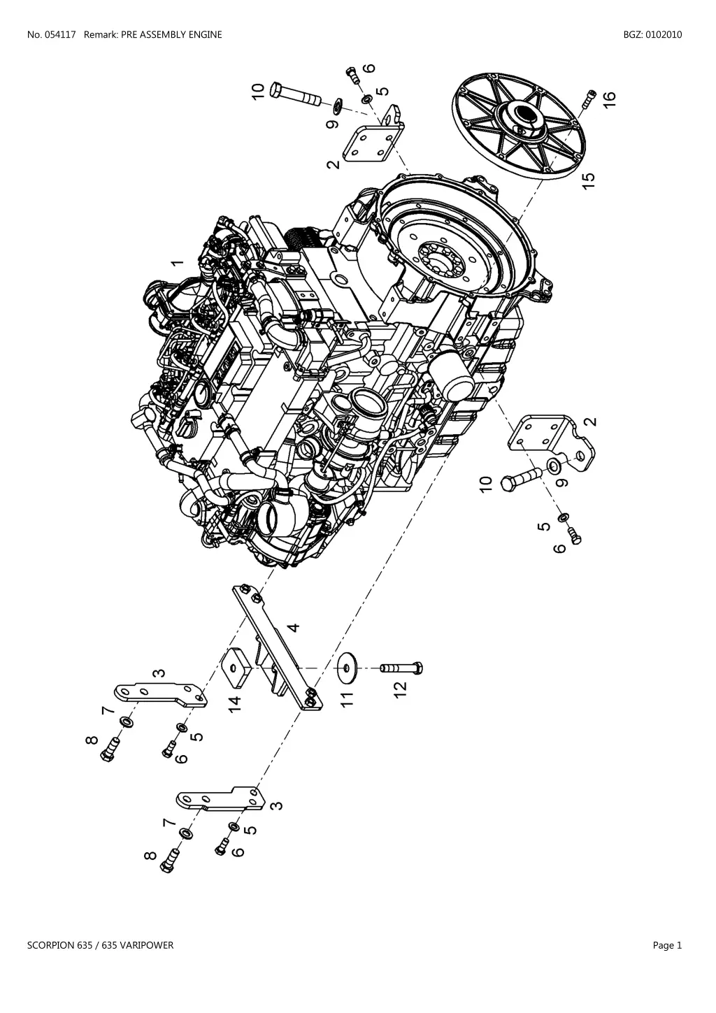 no 054117 remark pre assembly engine