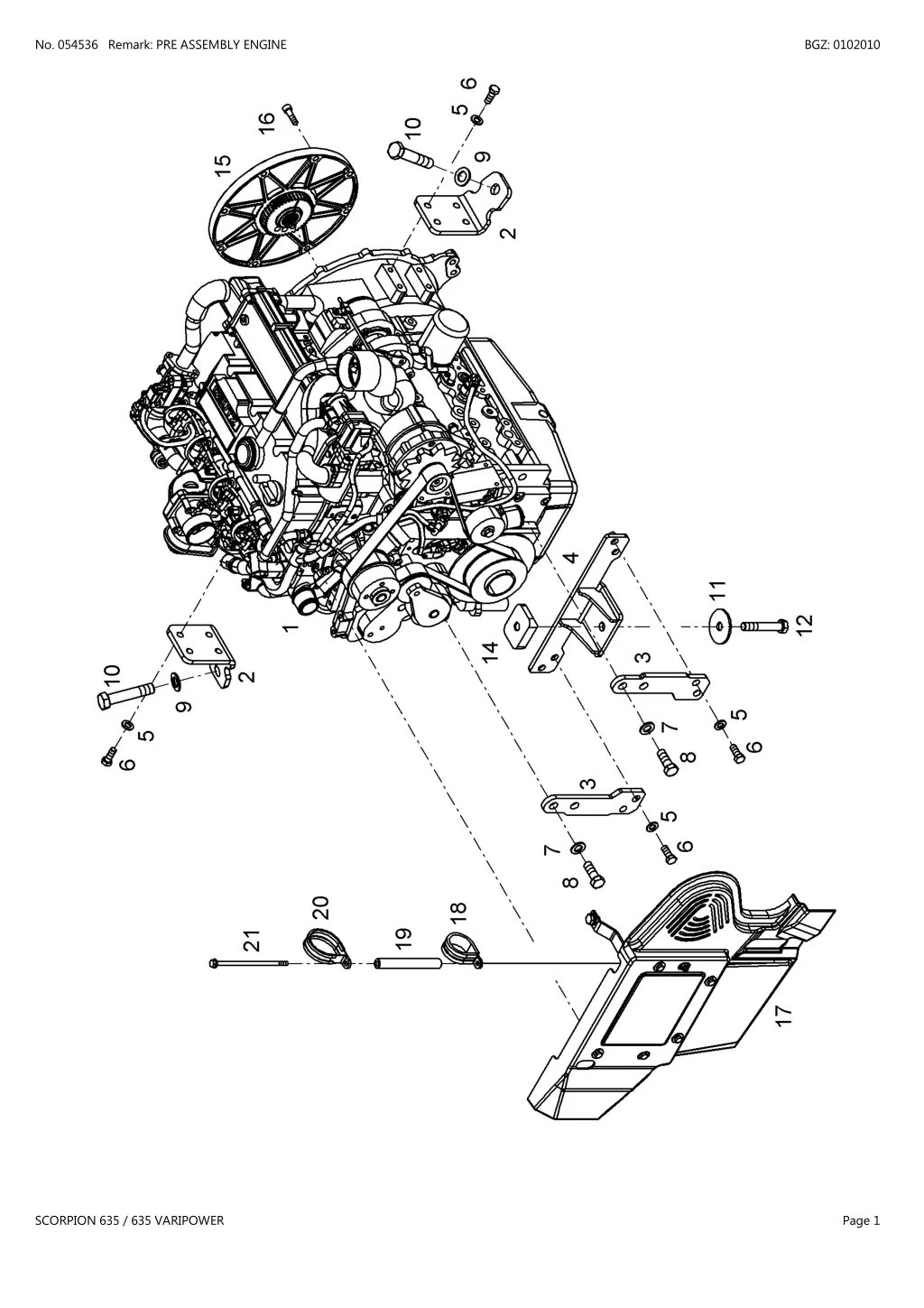 no 054536 remark pre assembly engine