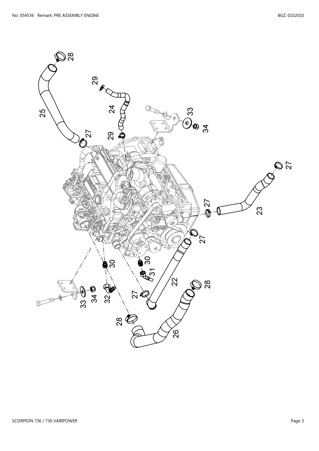 no 054536 remark pre assembly engine 2