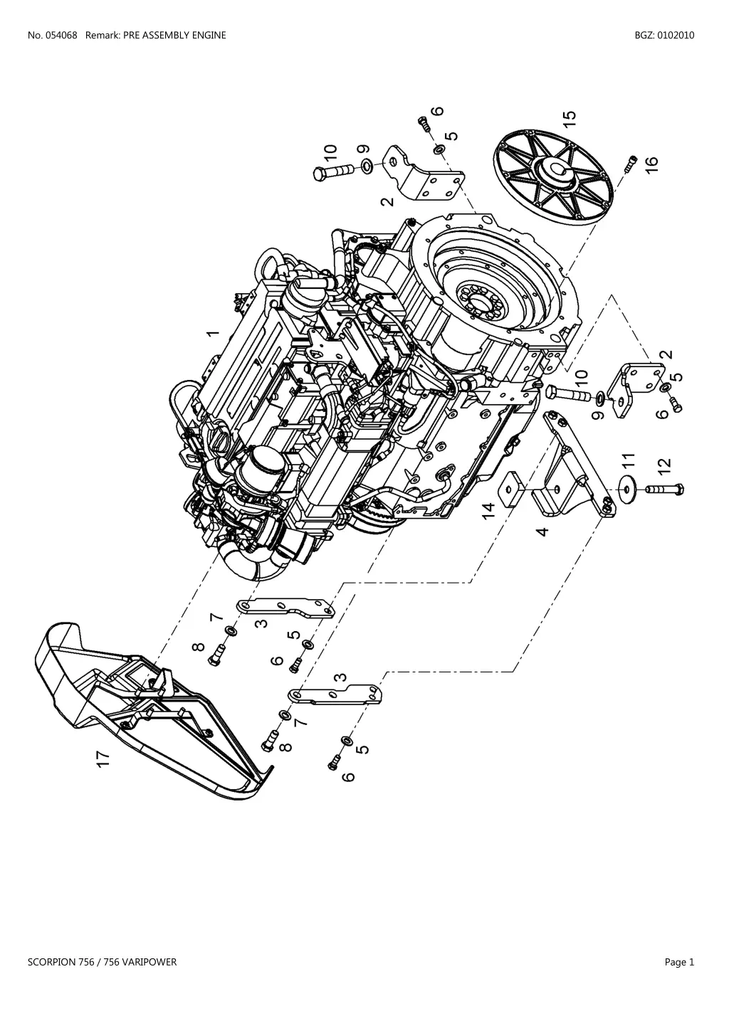 no 054068 remark pre assembly engine