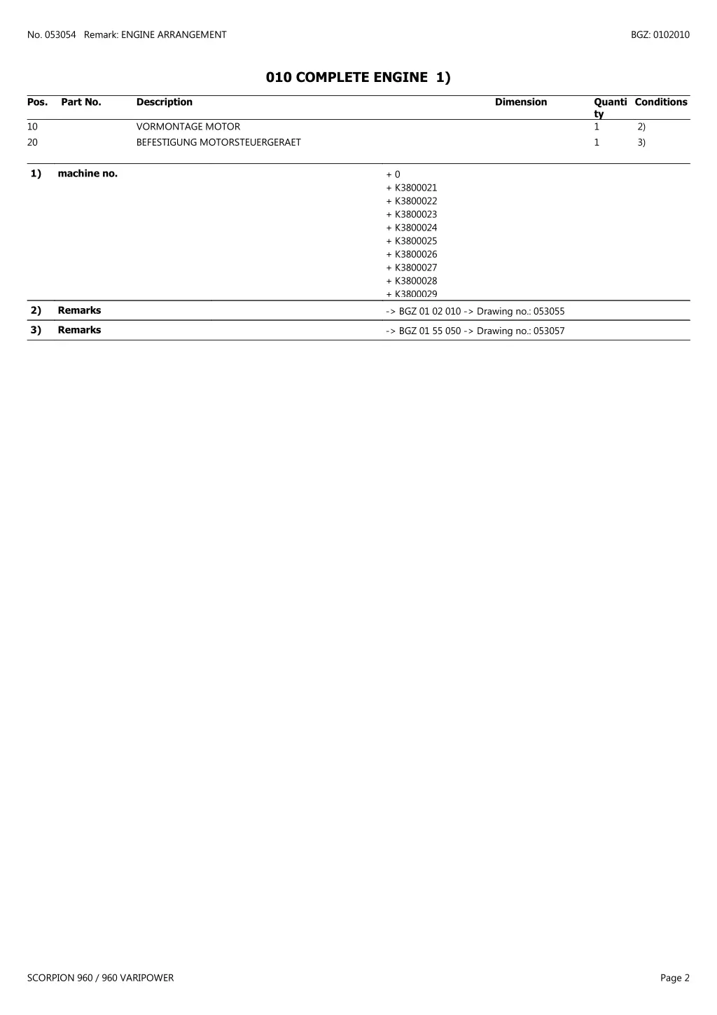 no 053054 remark engine arrangement 1