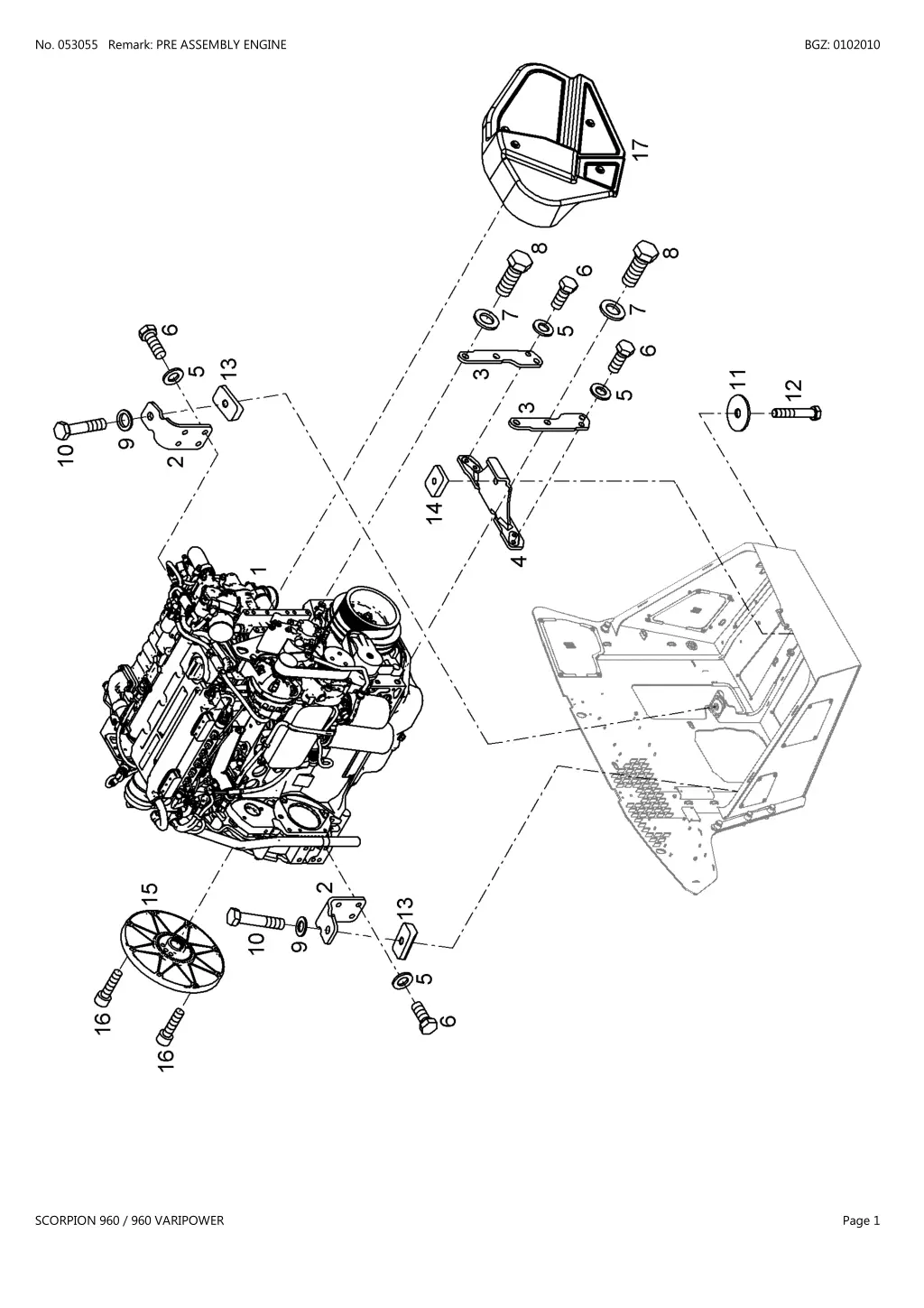 no 053055 remark pre assembly engine