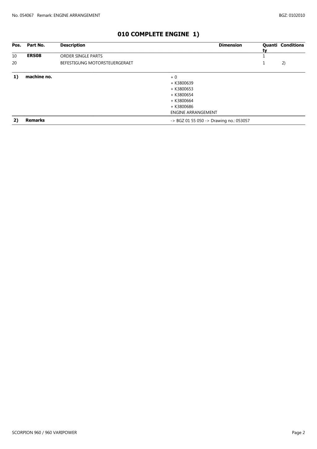 no 054067 remark engine arrangement 1