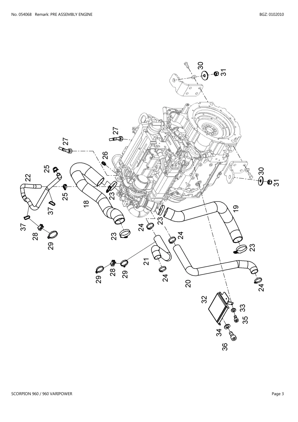 no 054068 remark pre assembly engine 2