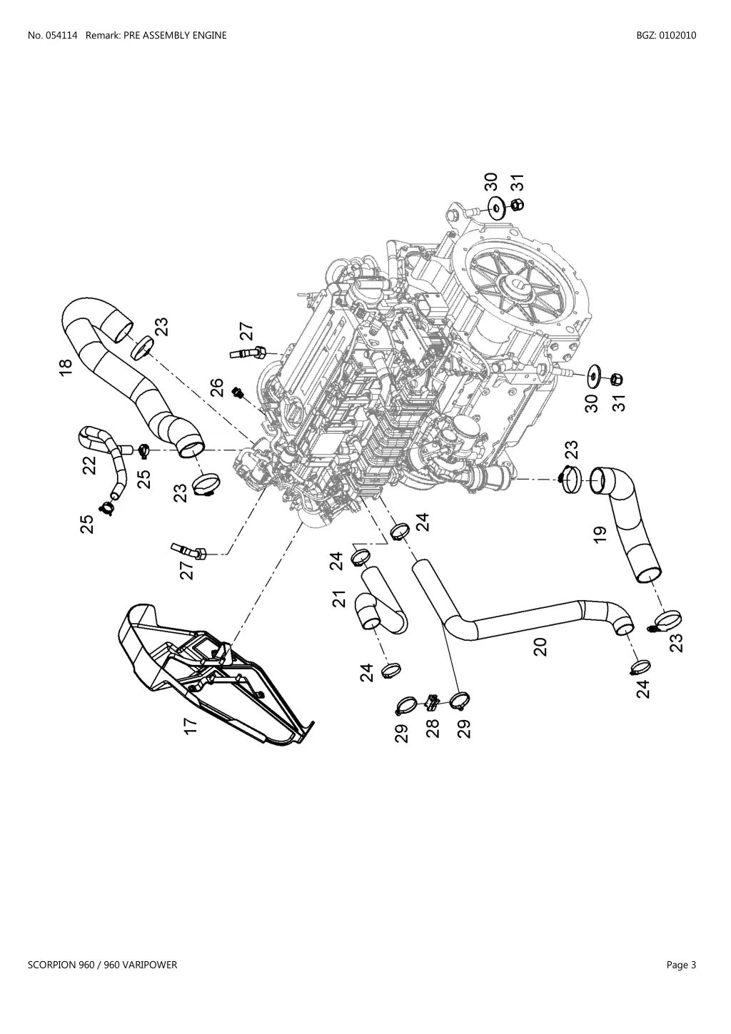 no 054114 remark pre assembly engine 2