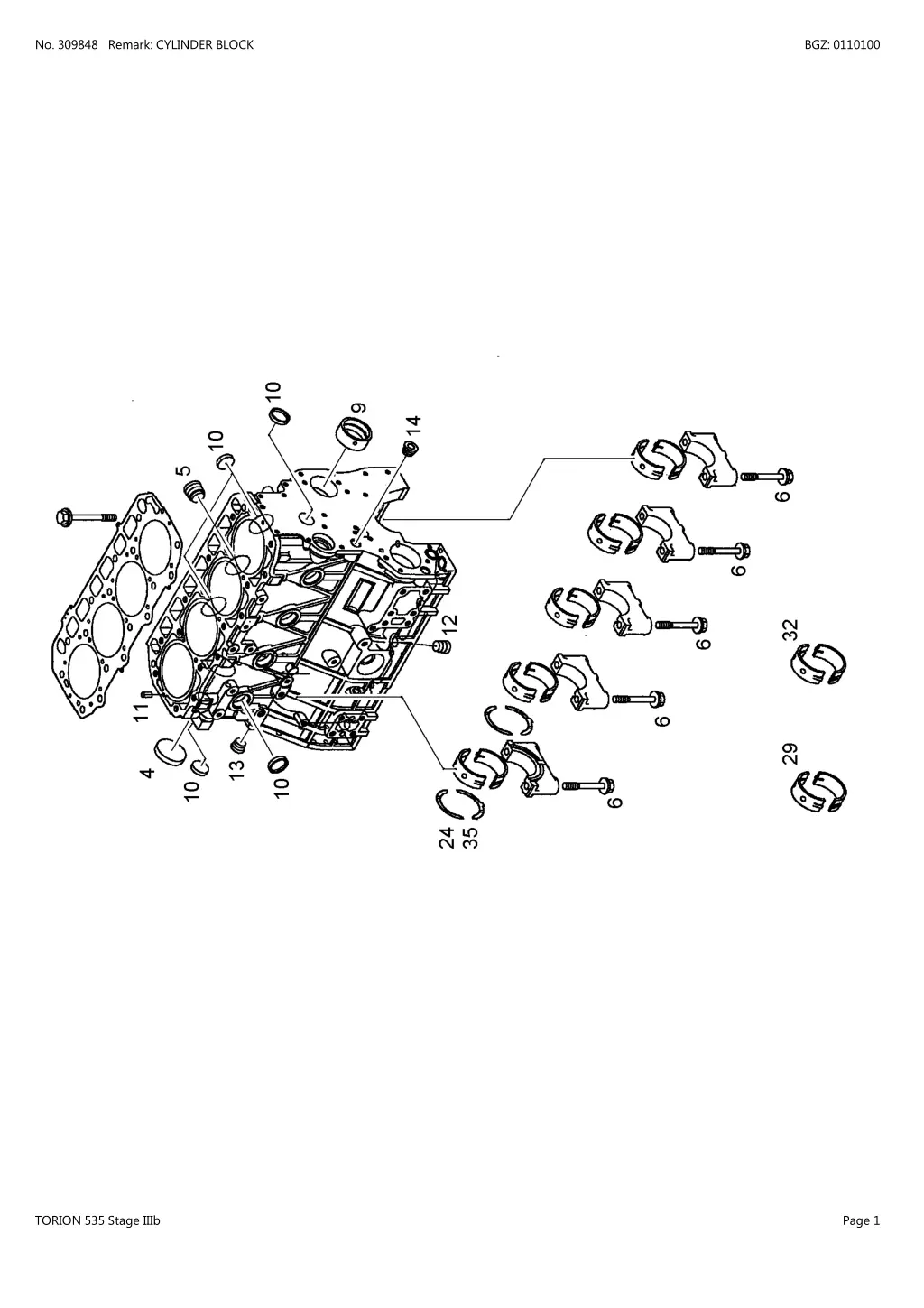 no 309848 remark cylinder block