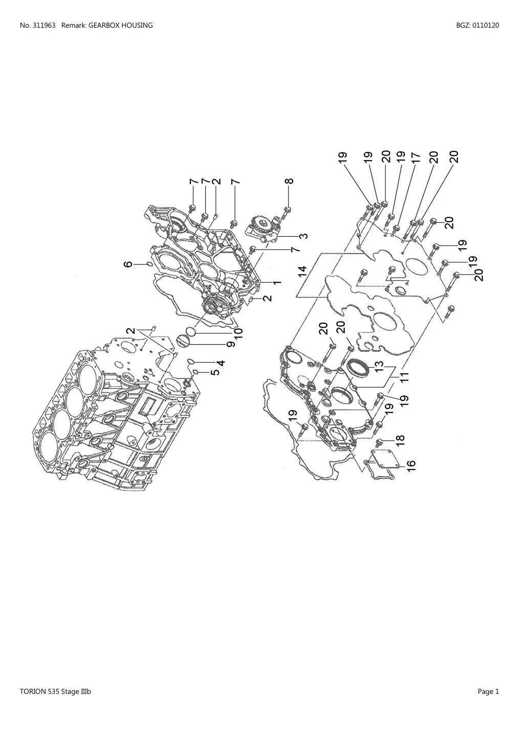 no 311963 remark gearbox housing