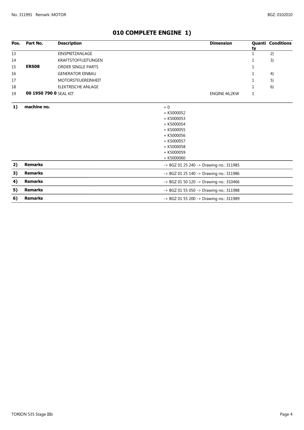 no 311991 remark motor 3