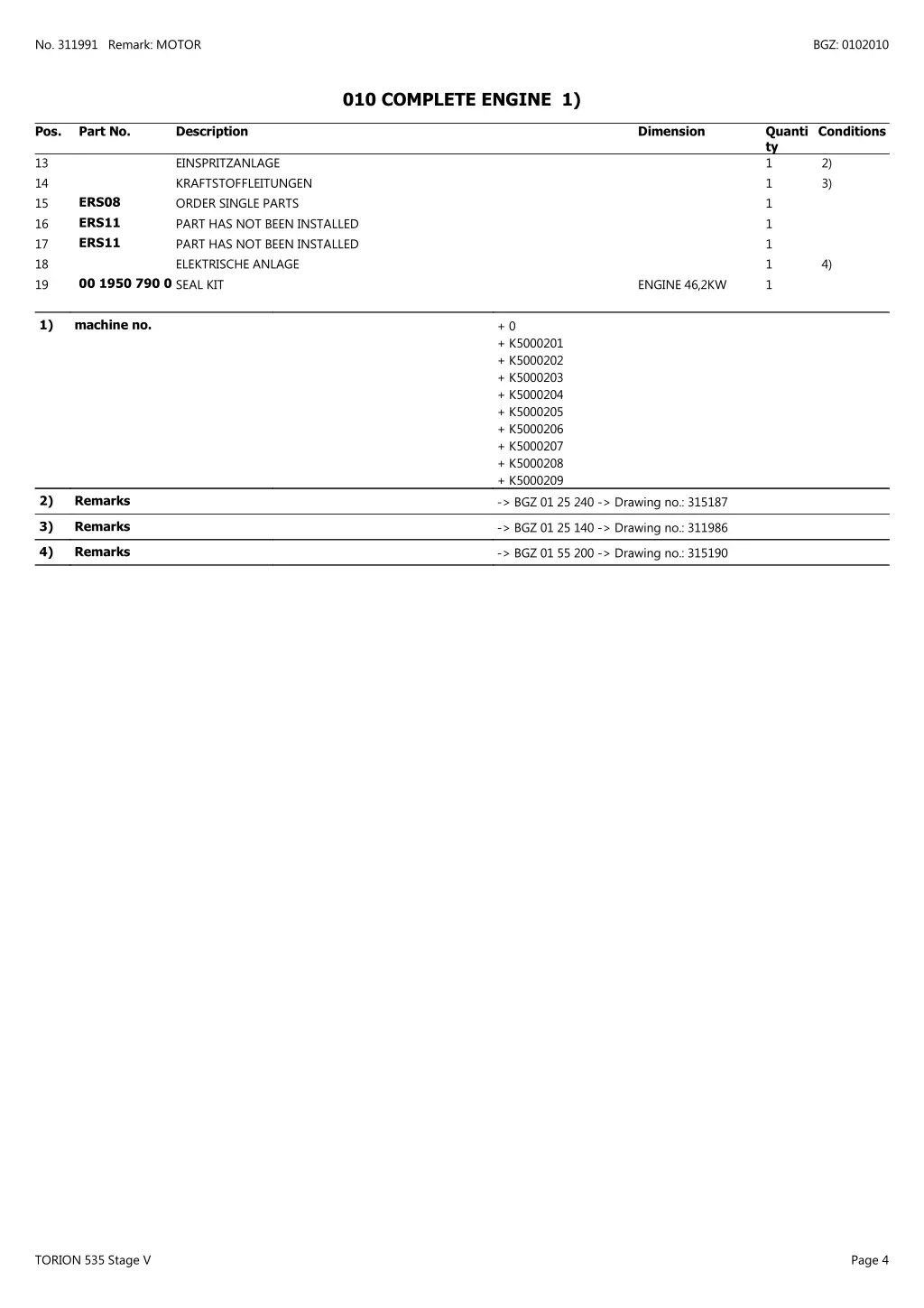 no 311991 remark motor 3