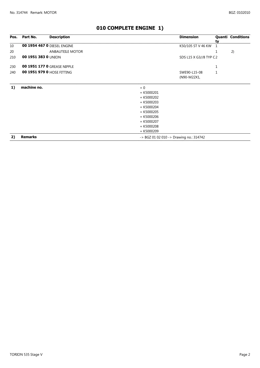 no 314744 remark motor 1