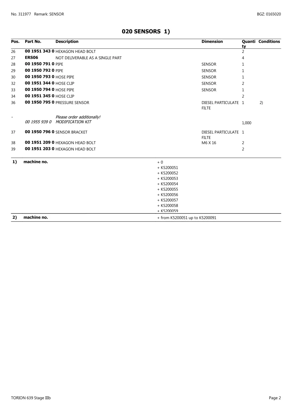 no 311977 remark sensor 1