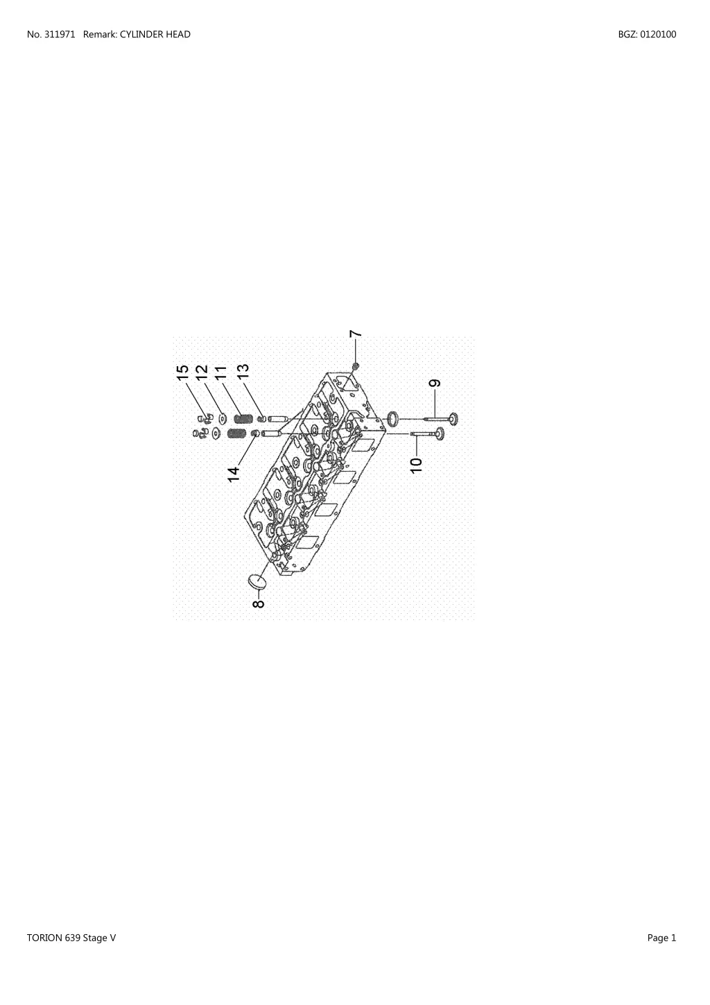 no 311971 remark cylinder head