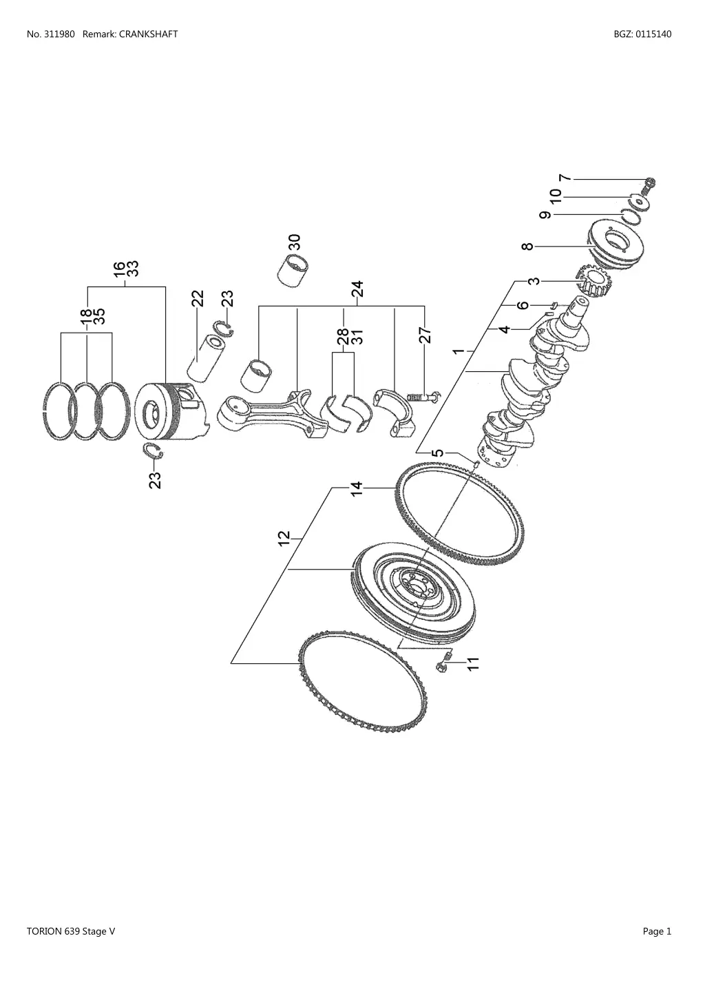 no 311980 remark crankshaft