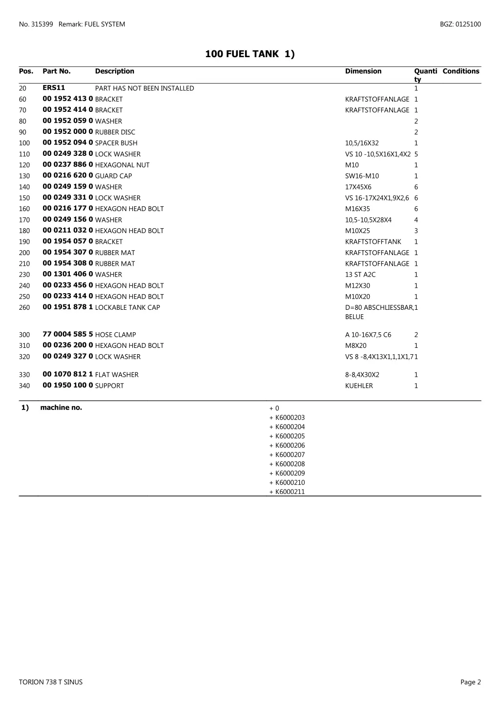 no 315399 remark fuel system 1