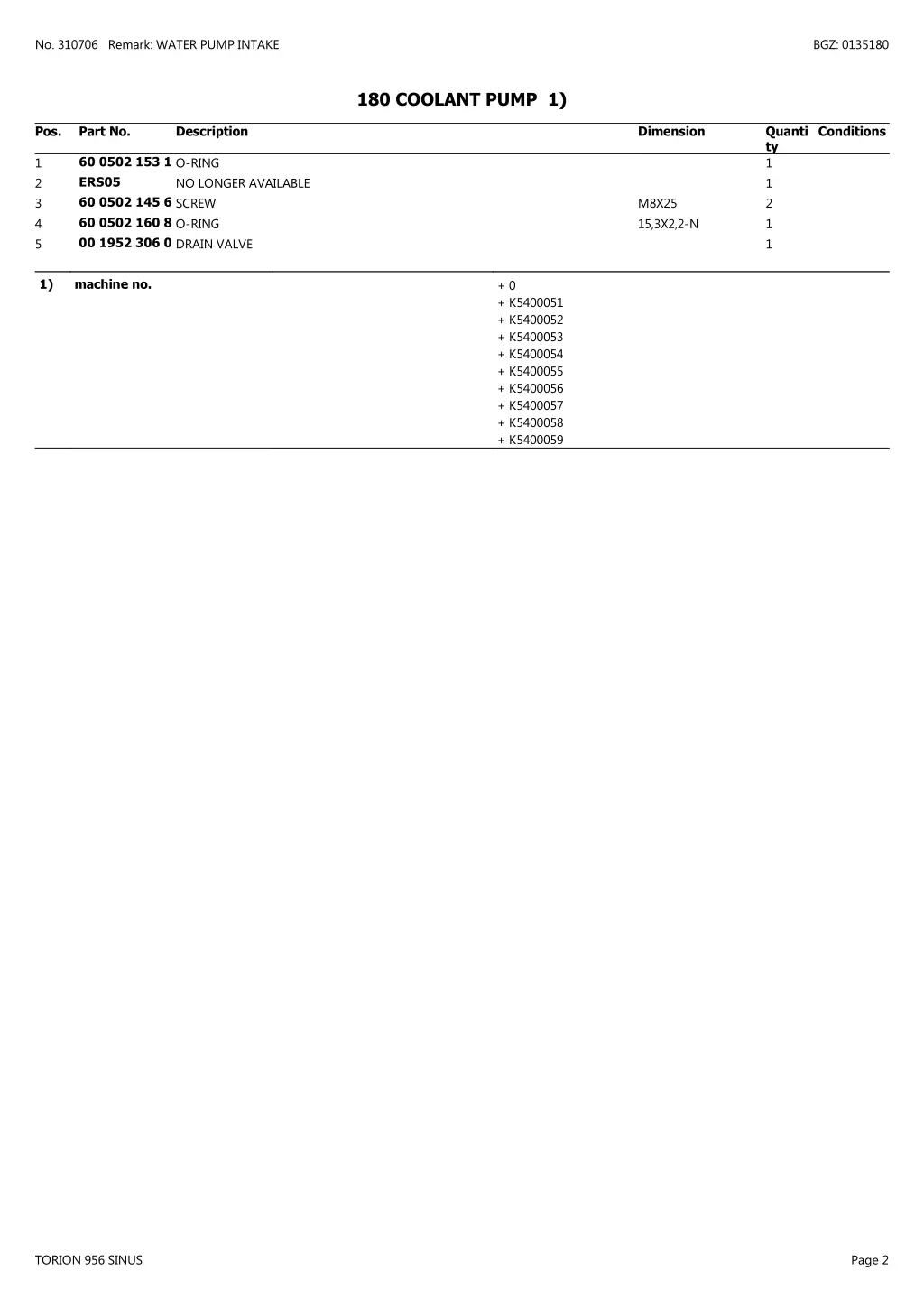 no 310706 remark water pump intake 1