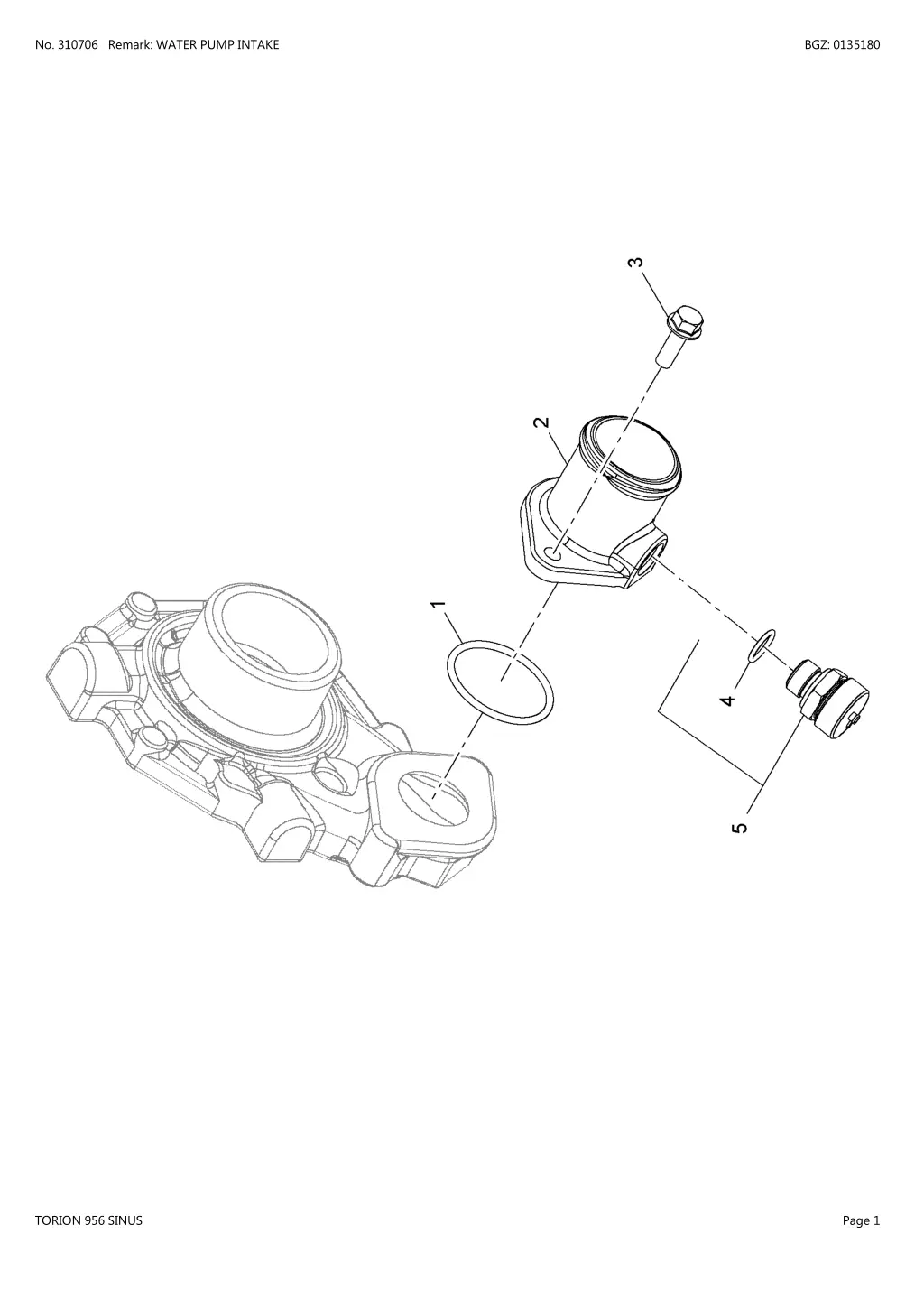 no 310706 remark water pump intake