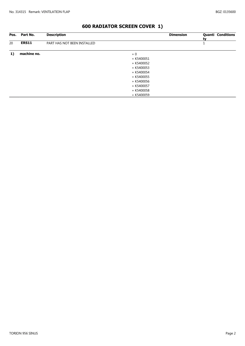 no 314315 remark ventilation flap 1