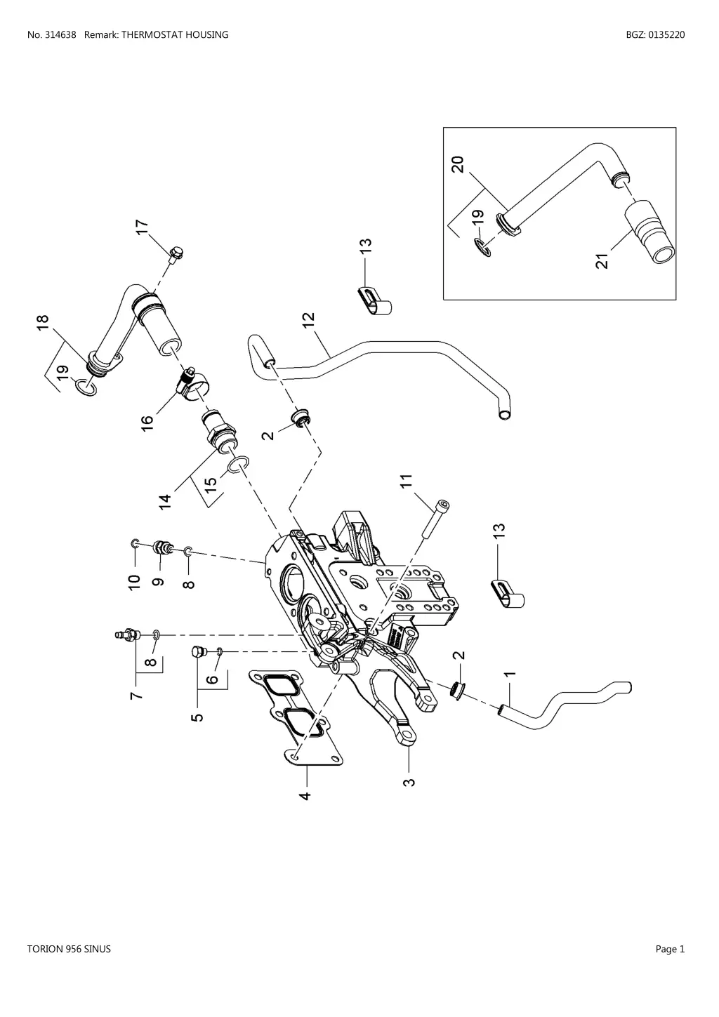 no 314638 remark thermostat housing