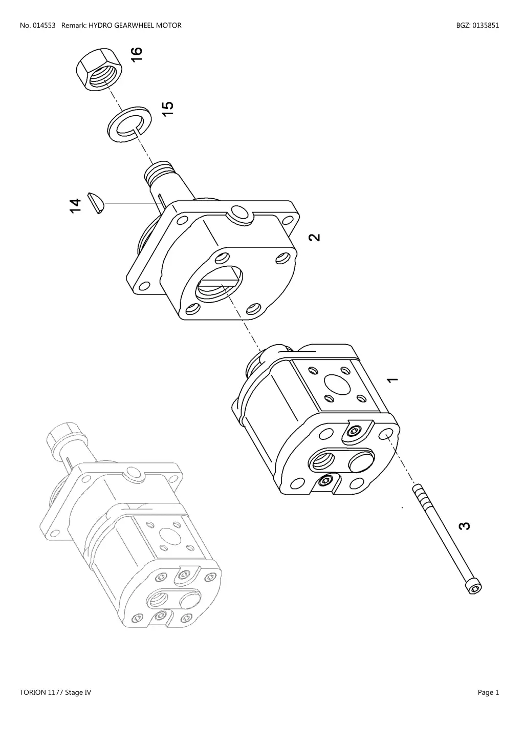 no 014553 remark hydro gearwheel motor