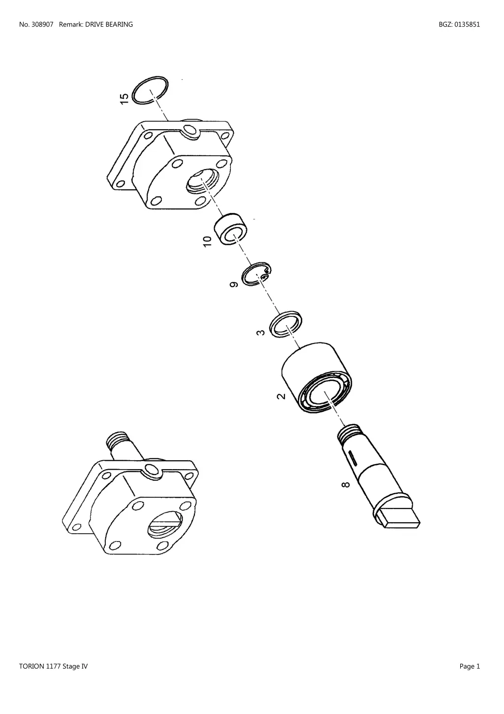 no 308907 remark drive bearing