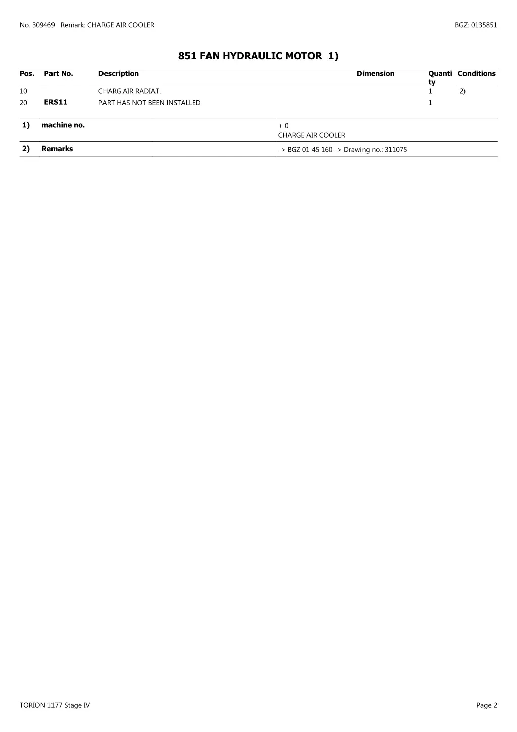 no 309469 remark charge air cooler 1