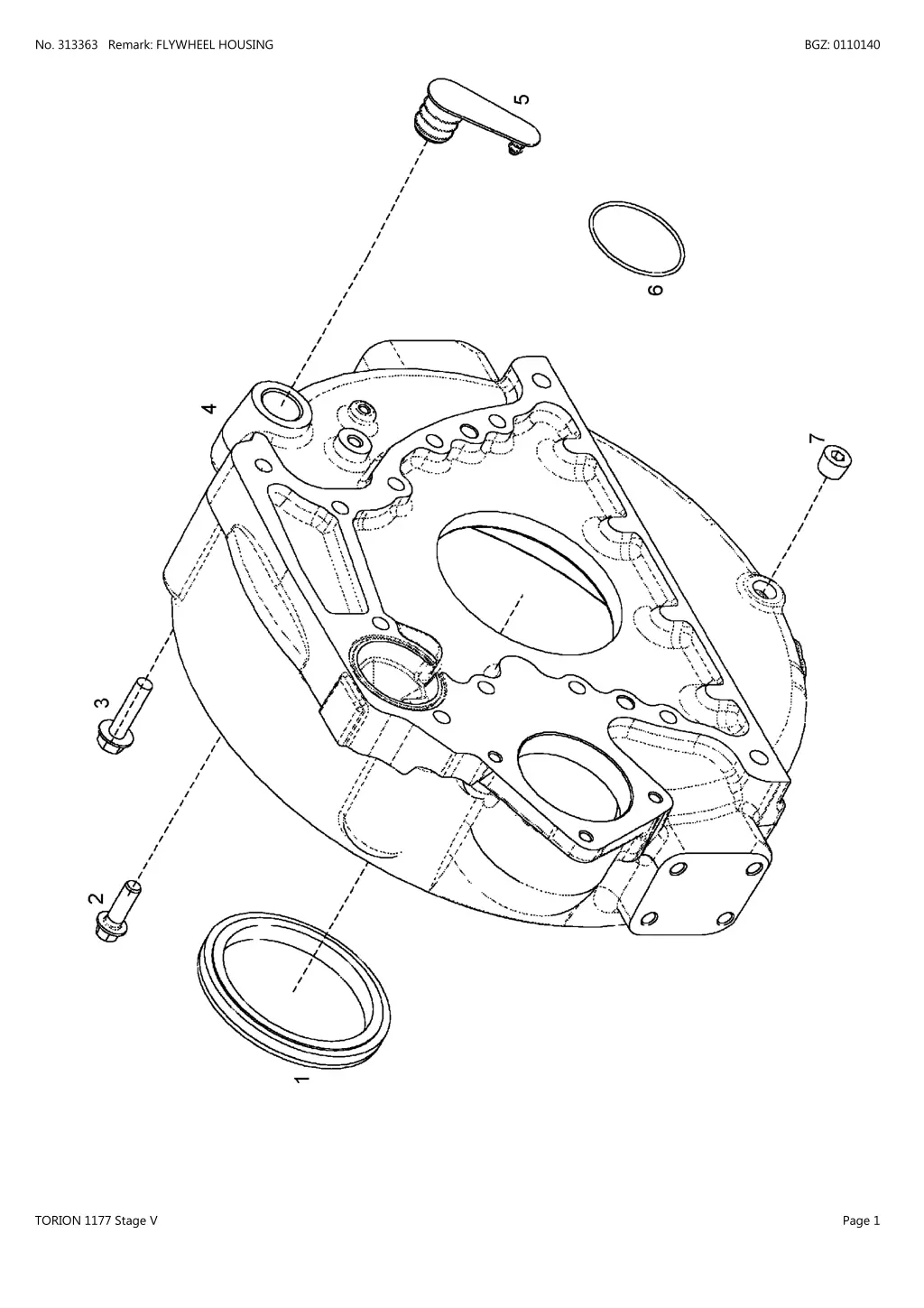 no 313363 remark flywheel housing