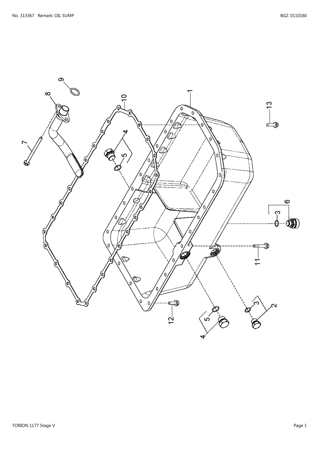 no 313367 remark oil sump