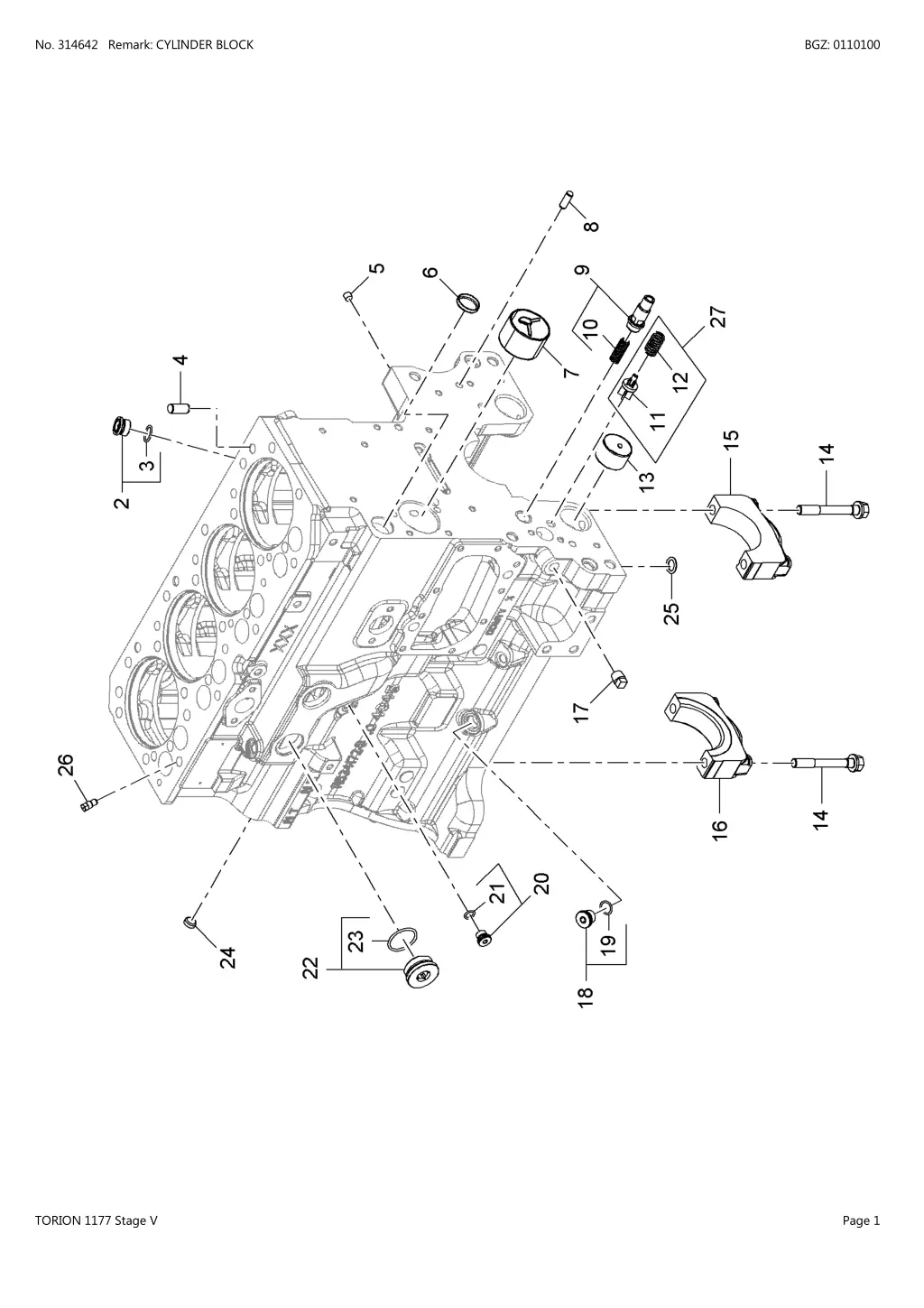 no 314642 remark cylinder block