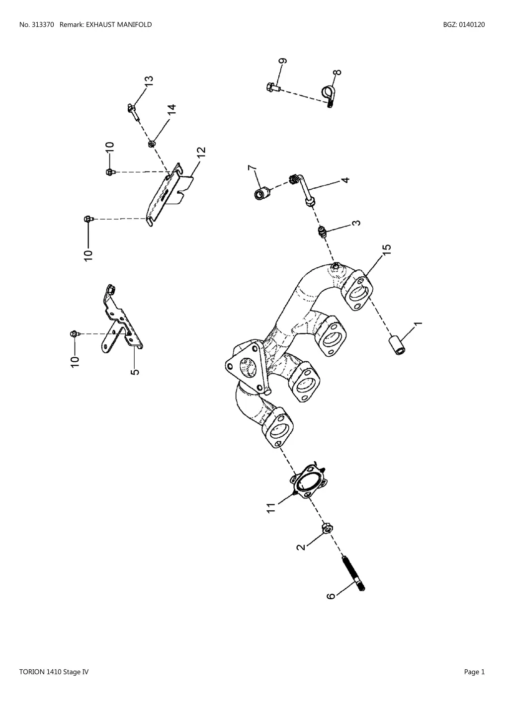 no 313370 remark exhaust manifold