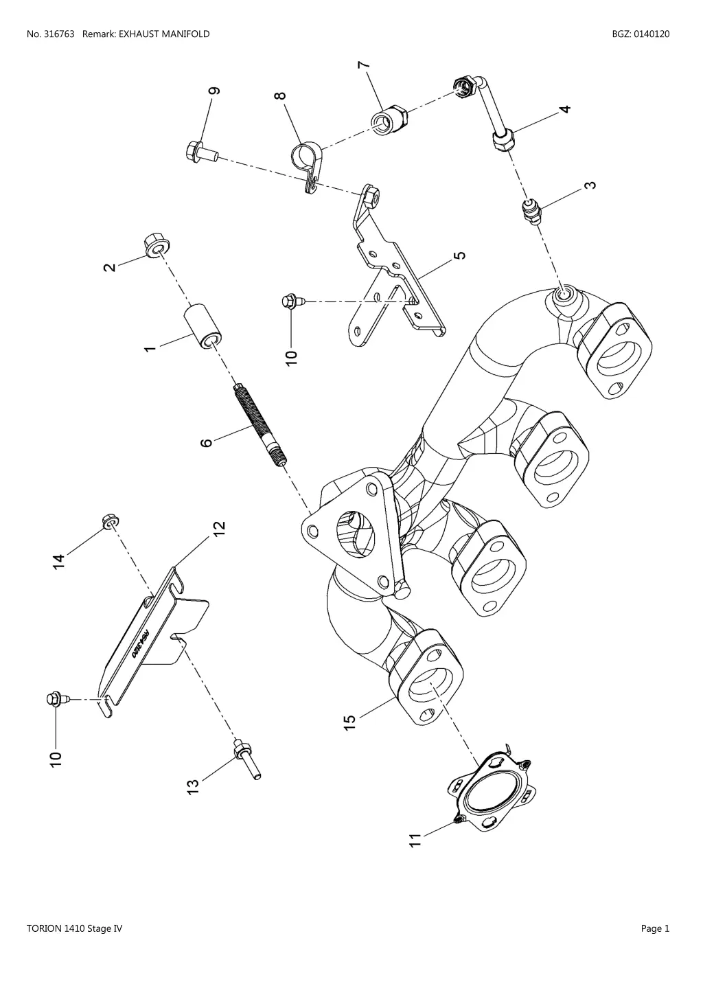 no 316763 remark exhaust manifold