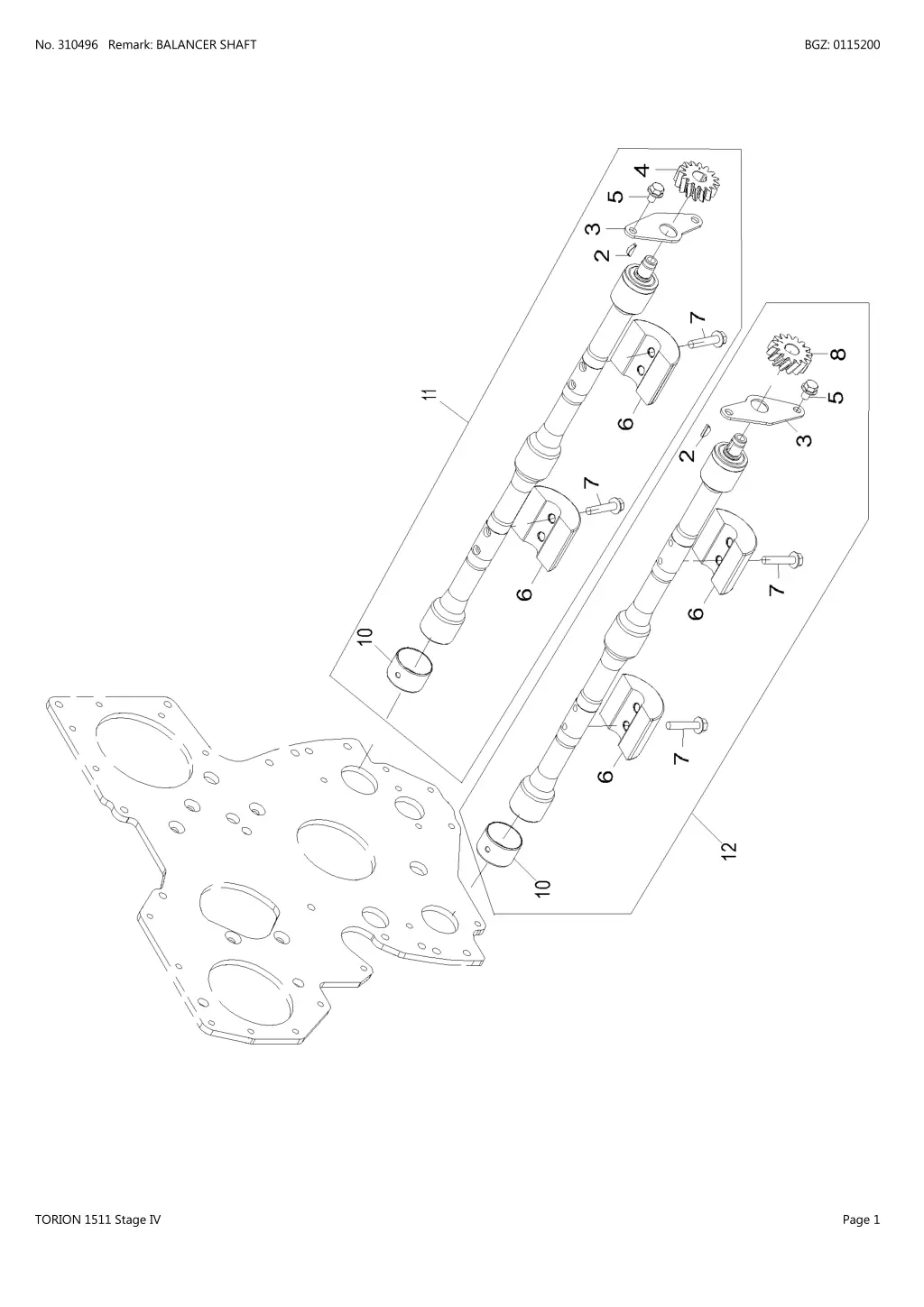 no 310496 remark balancer shaft