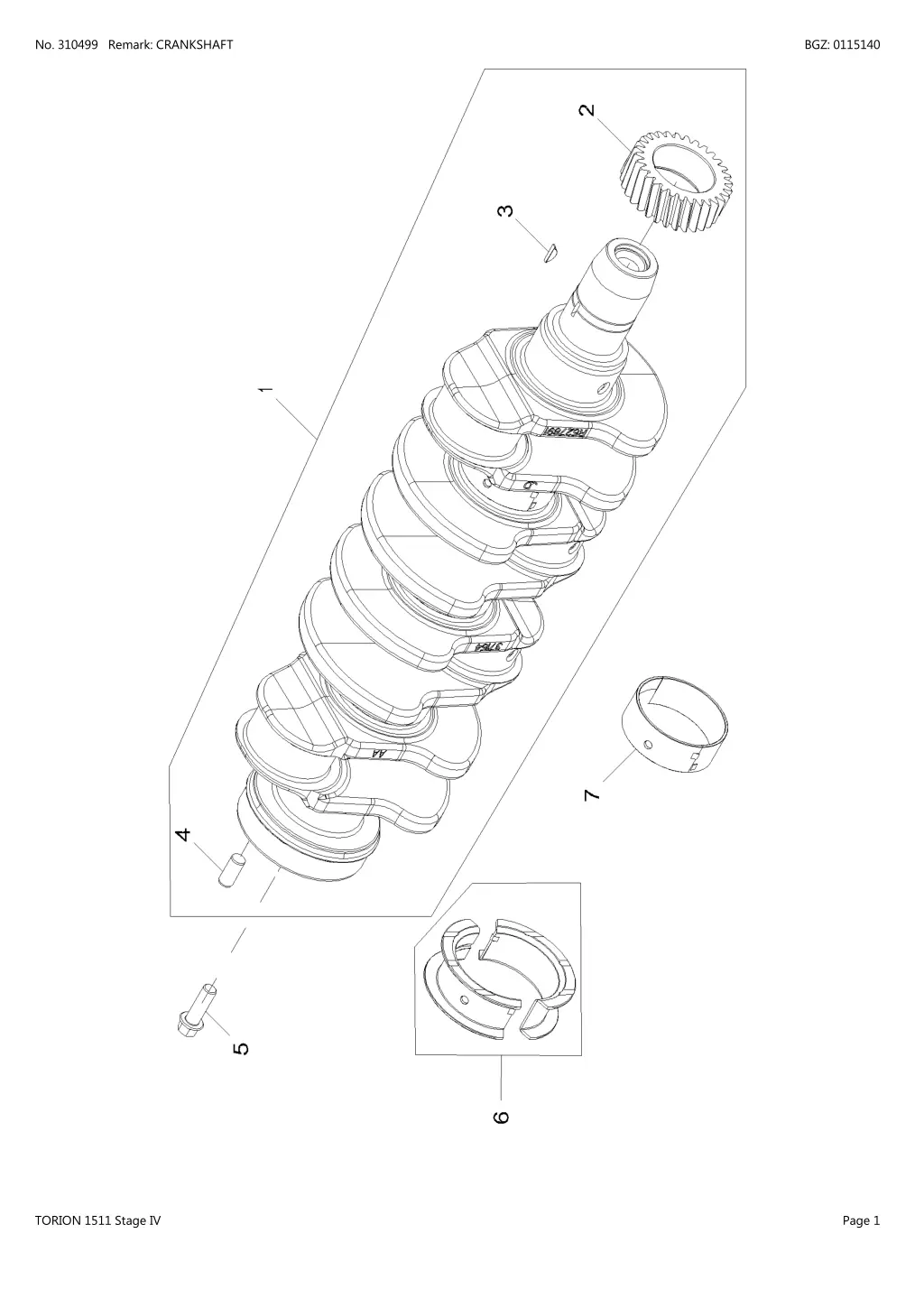 no 310499 remark crankshaft