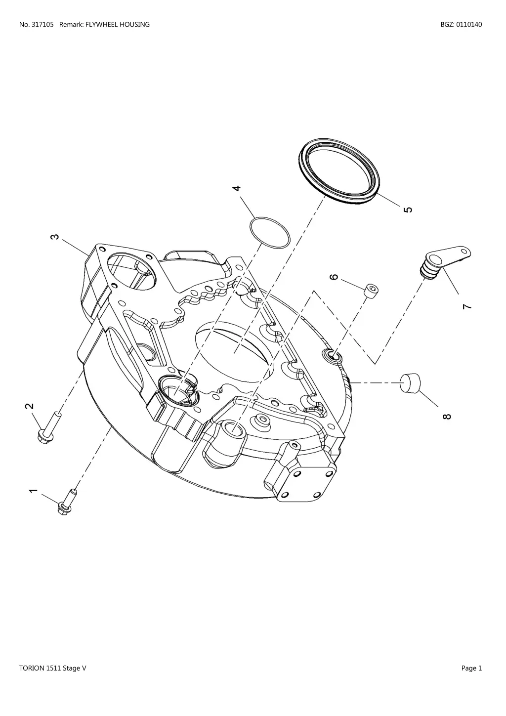 no 317105 remark flywheel housing