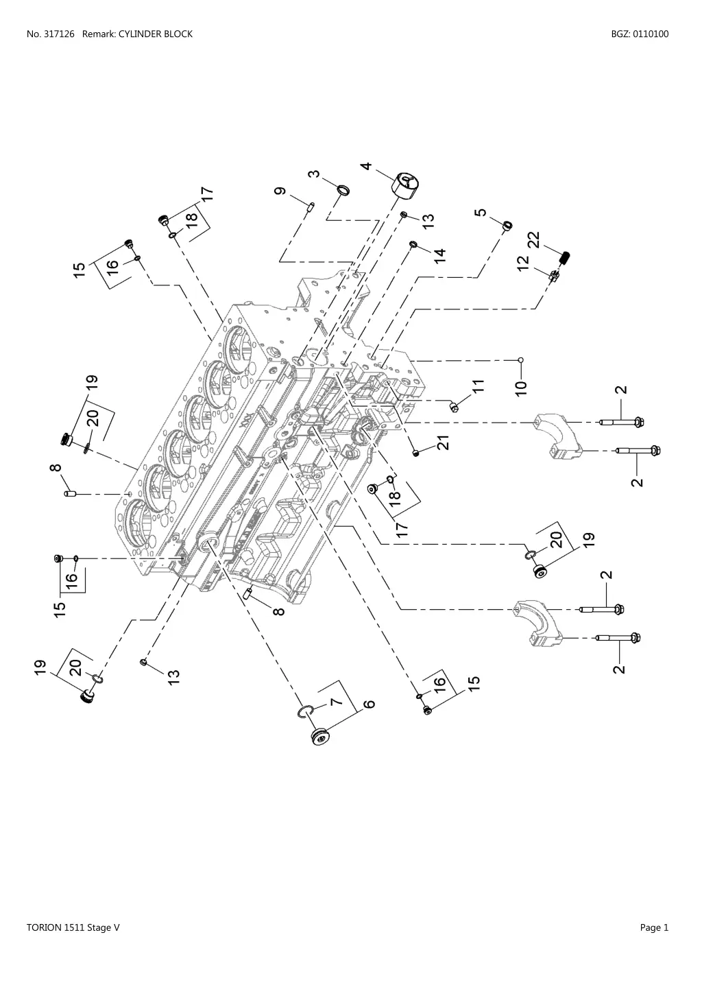 no 317126 remark cylinder block