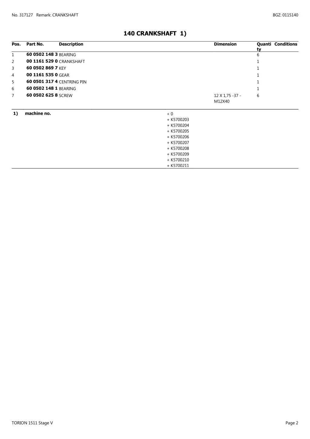 no 317127 remark crankshaft 1