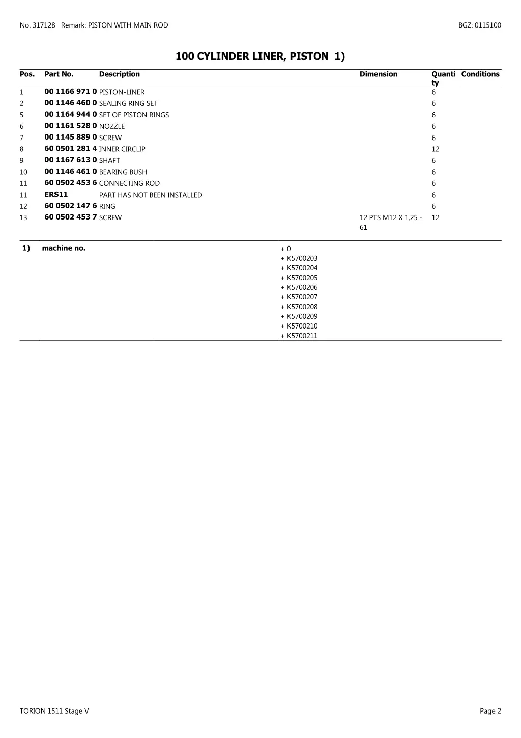 no 317128 remark piston with main rod 1