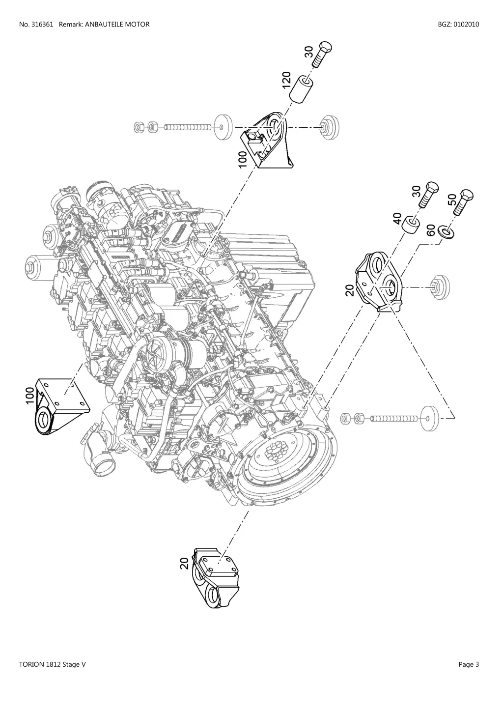 no 316361 remark anbauteile motor