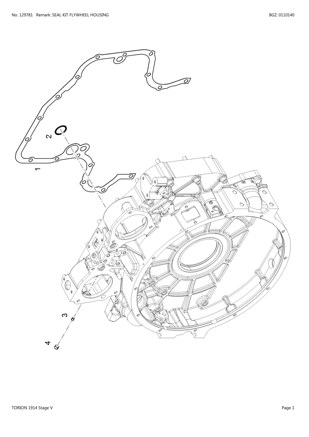 no 129781 remark seal kit flywheel housing