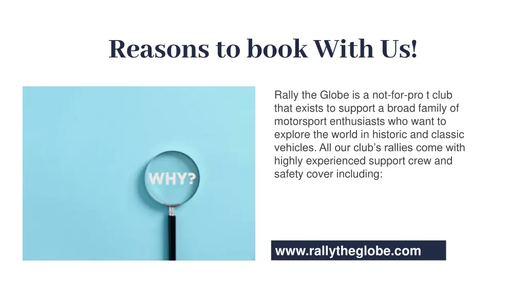 reasons to book with us