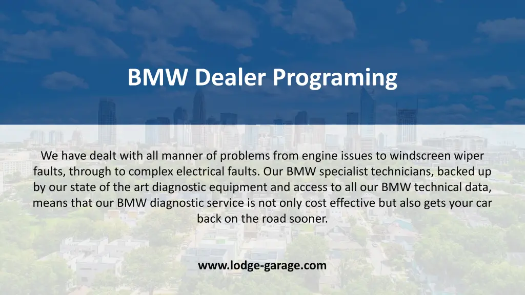 bmw dealer programing