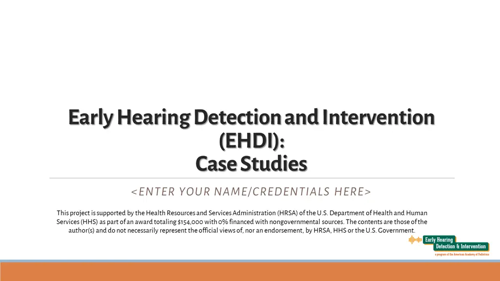 early hearing detection and intervention ehdi