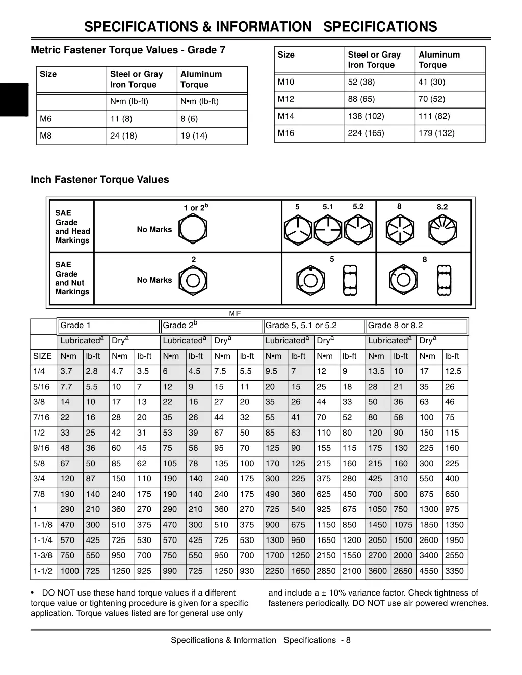 specifications information specifications 1