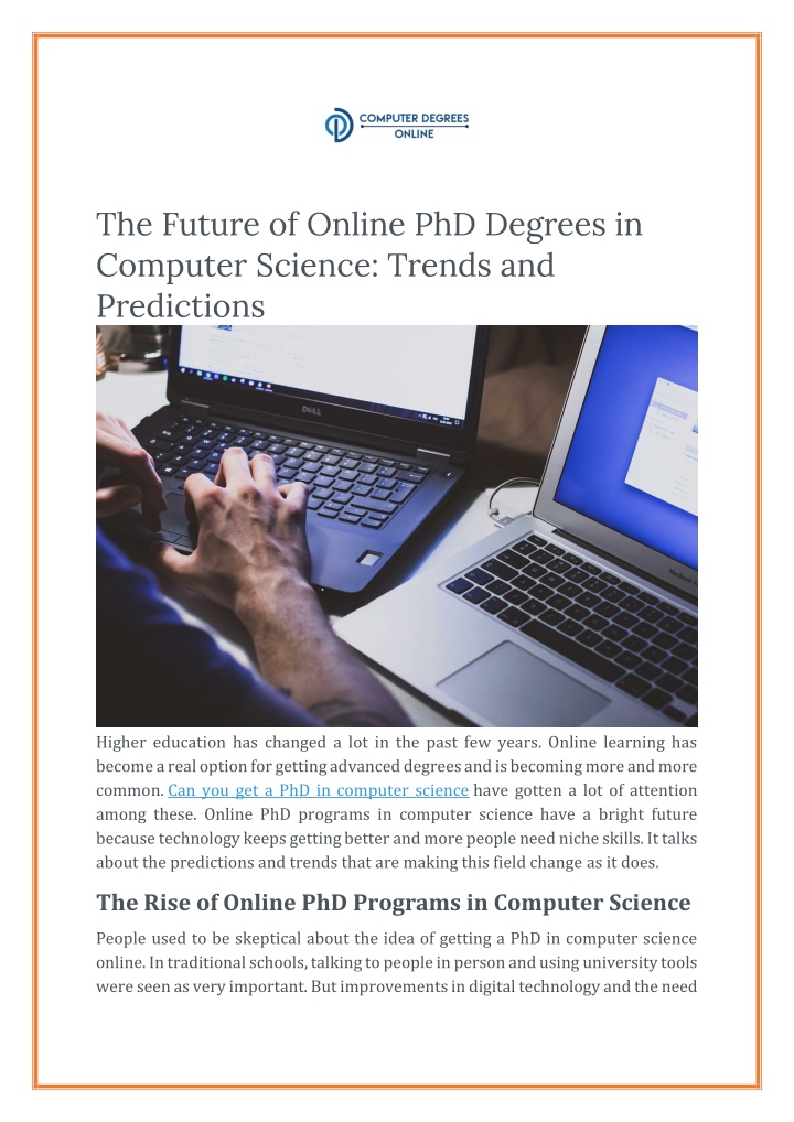 the future of online phd degrees in computer