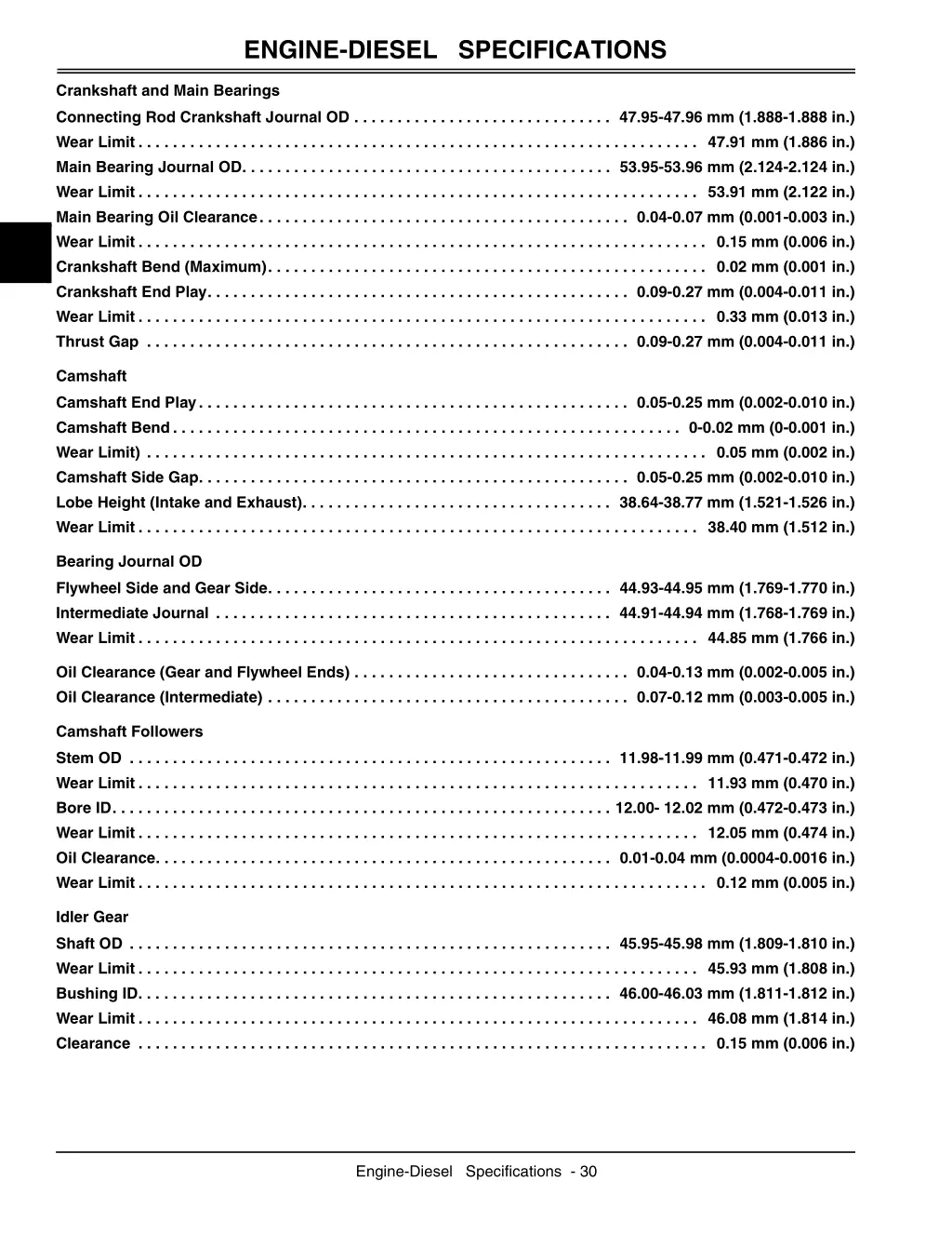 engine diesel specifications 3