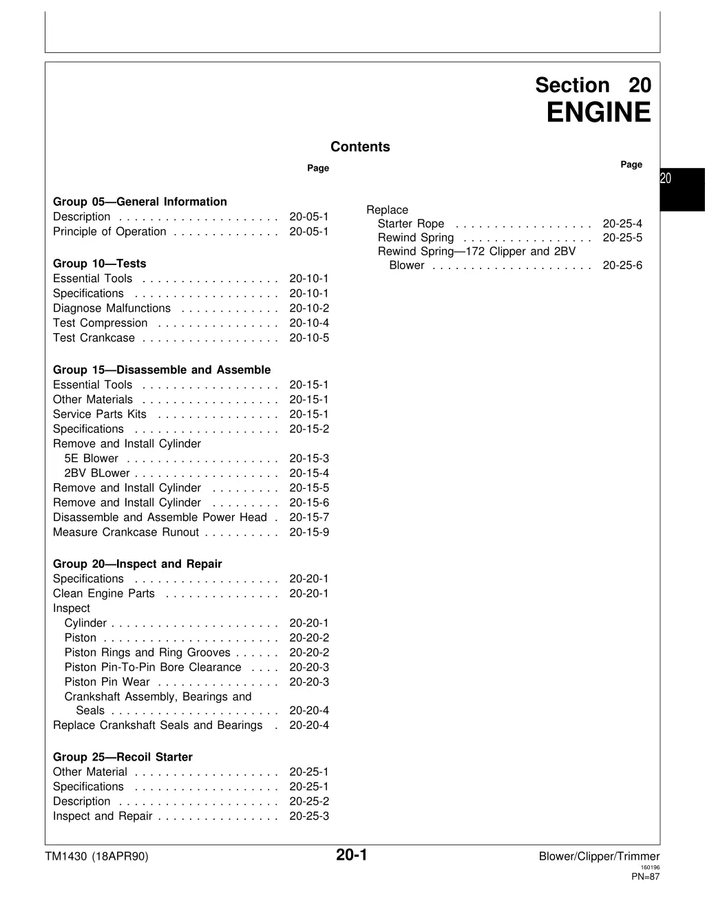 section 20 engine