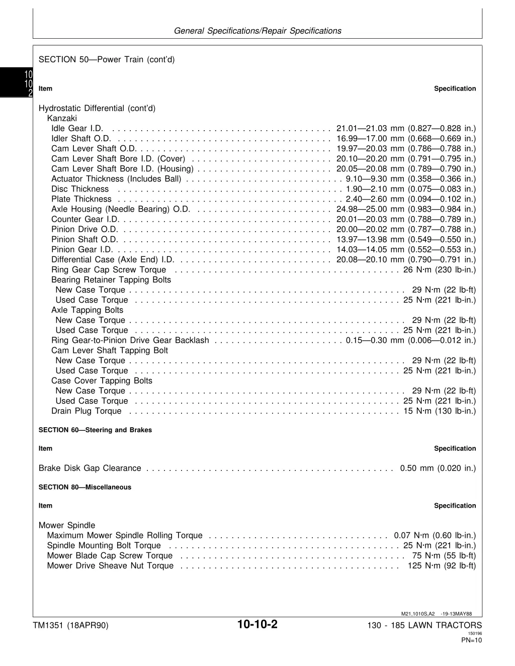 general specifications repair specifications