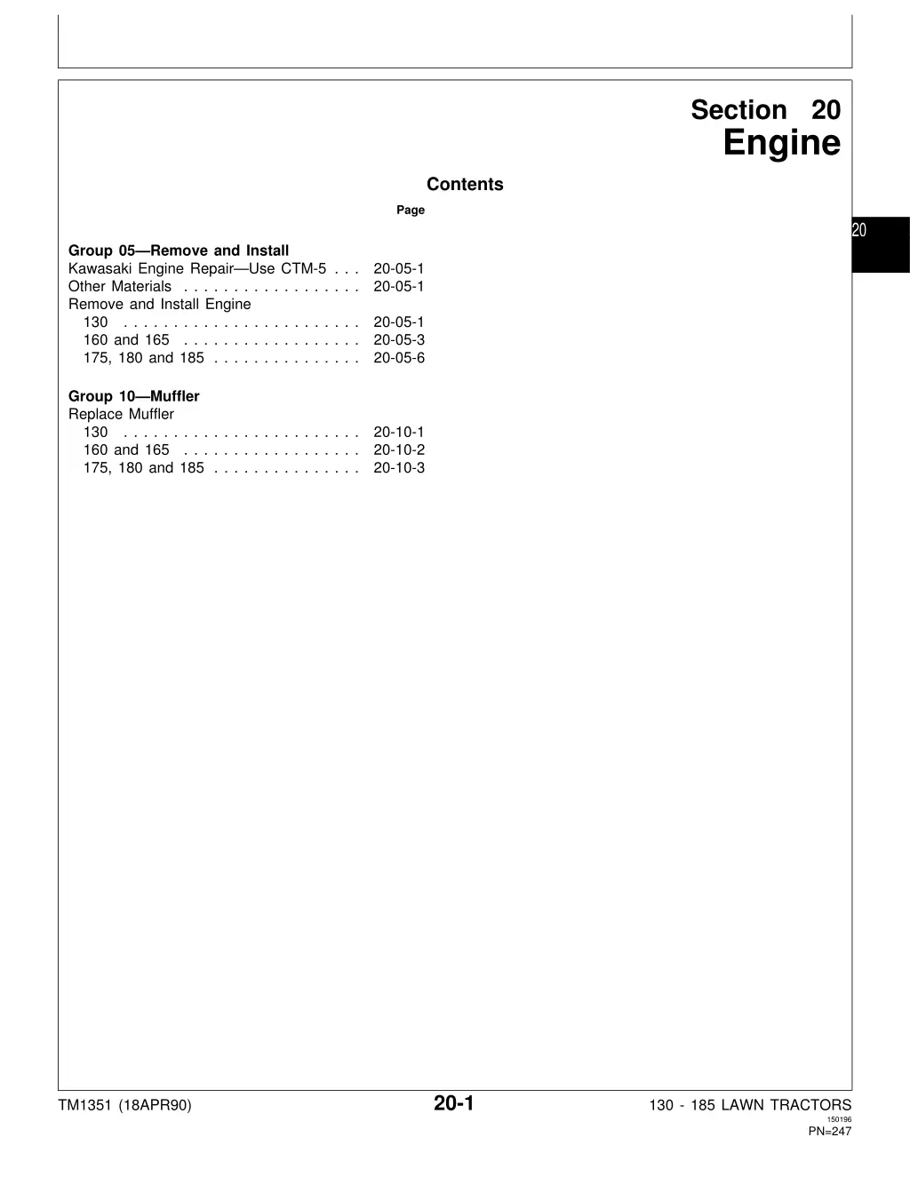 section 20 engine