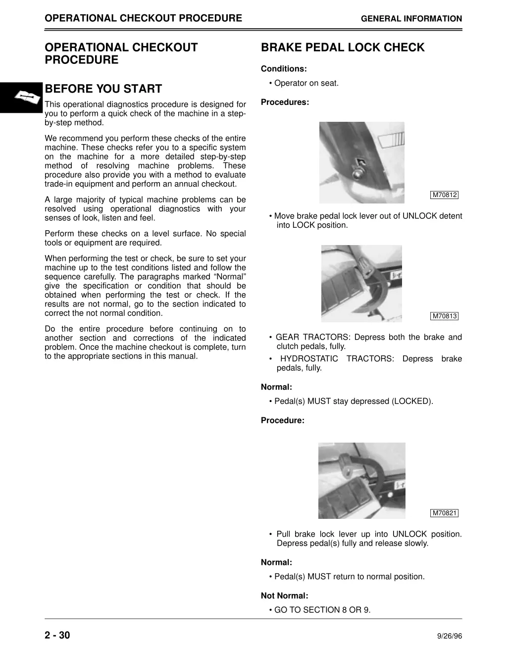 operational checkout procedure